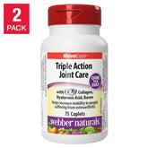 Webber Naturals 三重強效關節護理 (含 UC-II® 膠原蛋白) 150粒 (75粒 x 2樽)