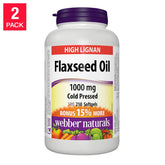 Webber Naturals 有機冷壓亞麻籽油 1000mg (420粒 超值套裝)