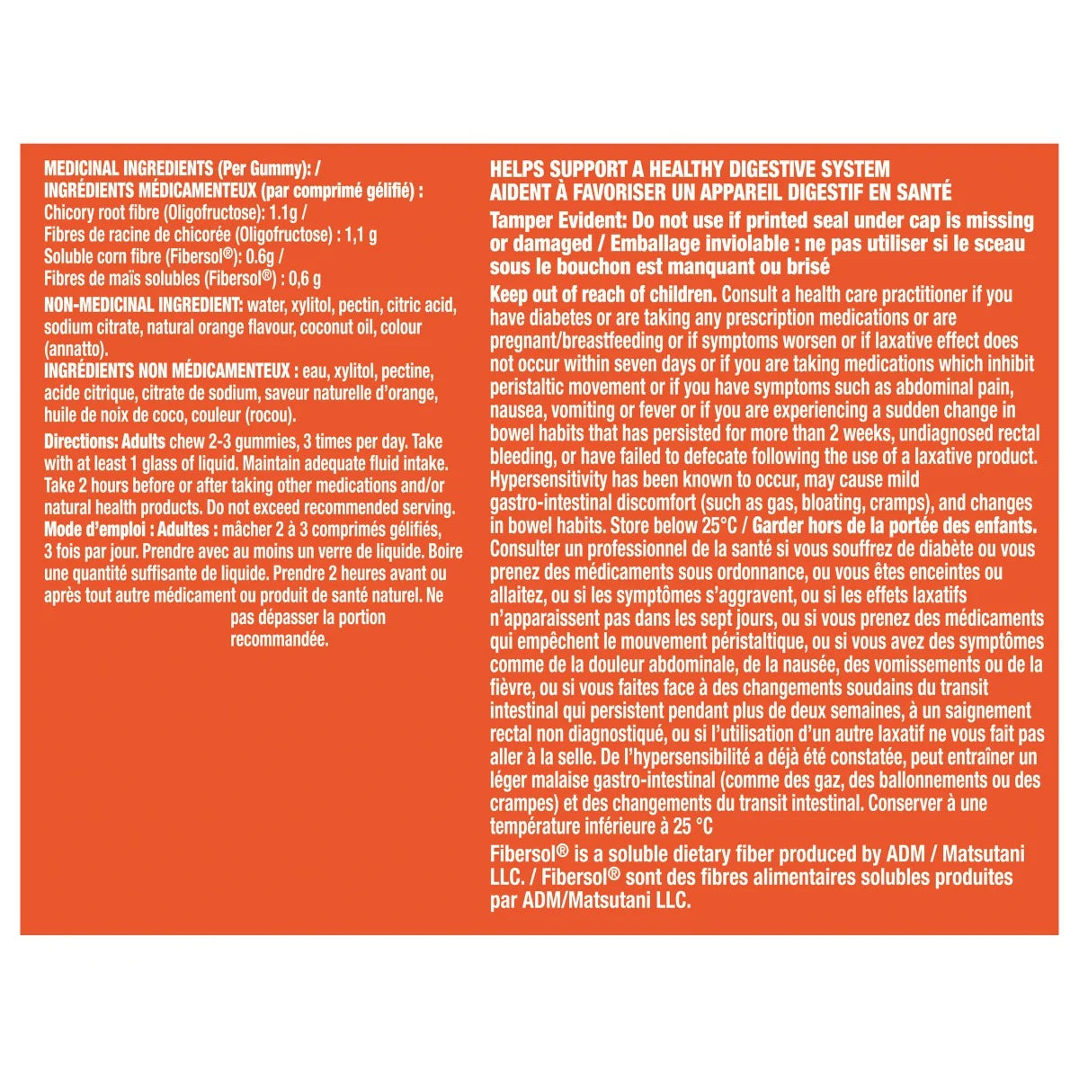 Metamucil Fiber Gummies 植物性益生元纖維橙味咀嚼軟糖 (180 粒裝) - canadahk