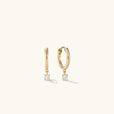Mejuri Round Topaz Hoops 圓形托帕石圈環耳環