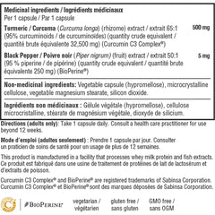Youtheory Extra Strong Curcumin C3 Complex (with black pepper) 500mg (120 capsules)
