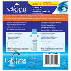 hydraSense® Advanced for Dry Eyes 乾眼潤滑滴眼液 3 x 10 mL