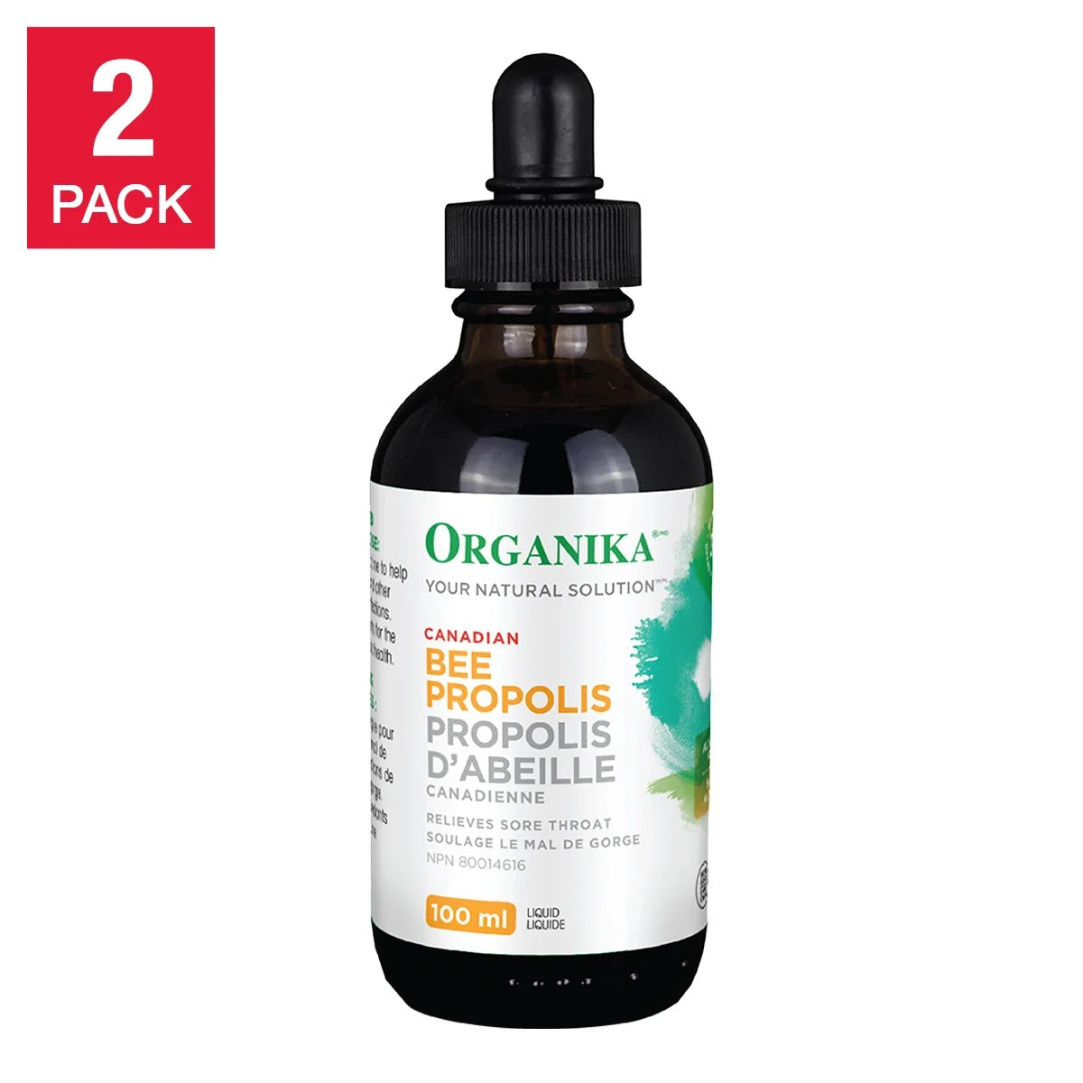 Organika Natural Propolis Liquid (Alcohol-Free Formula) 200ml (100ml x 2 bottles)