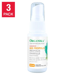 Organika Natural Propolis Throat Spray (Alcohol-Free Formula) 30ml x 3 bottles