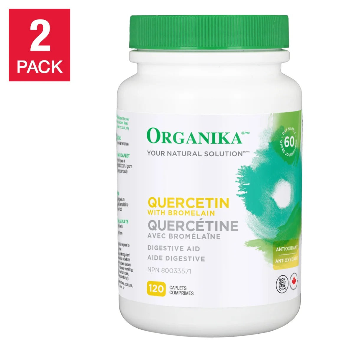 Organika Extra Strong Onion Extract (Quercetin) 500mg (240 Capsules Value Set)