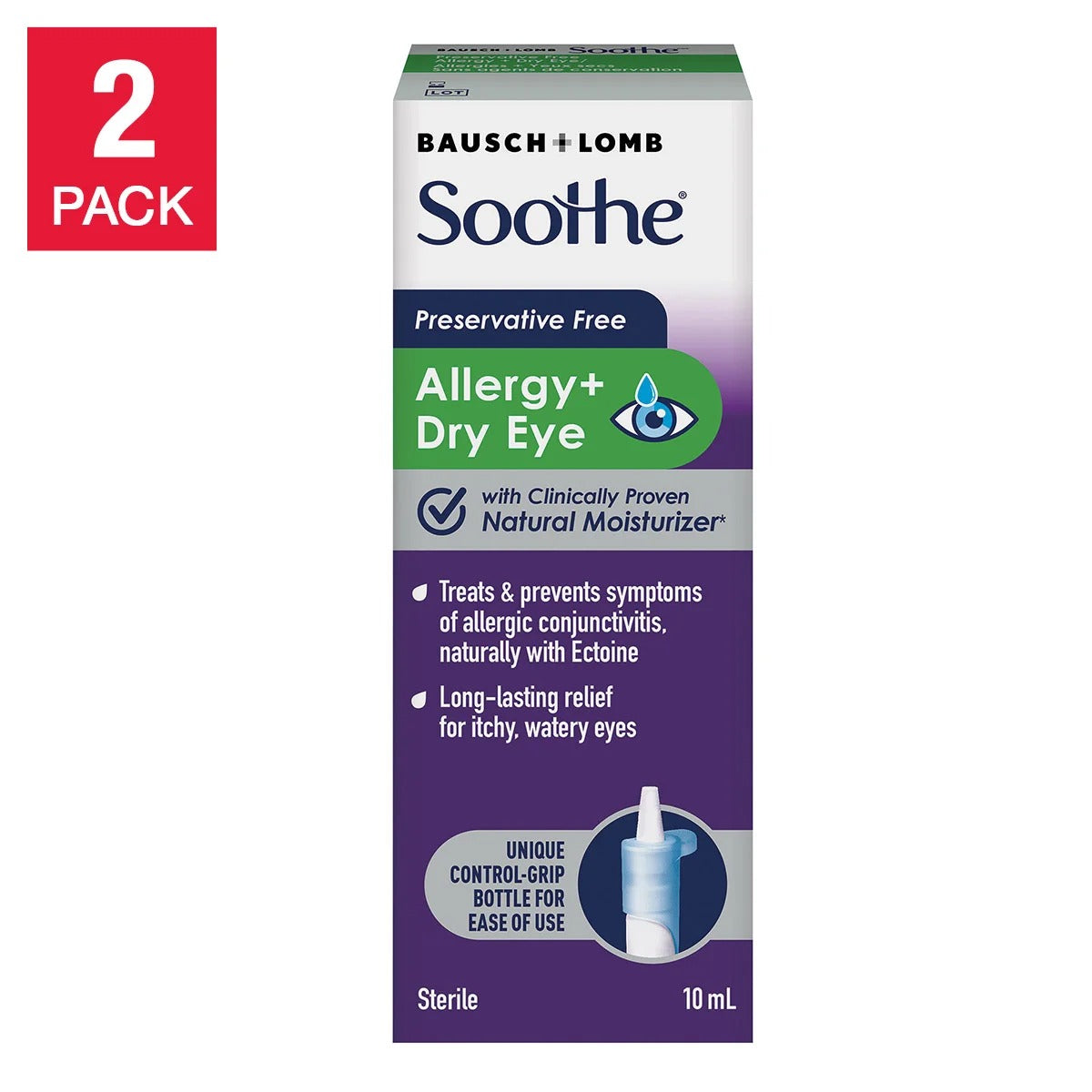 Bausch + Lomb Soothe 醫學抗敏止痕眼藥水 (10ml x 2支)