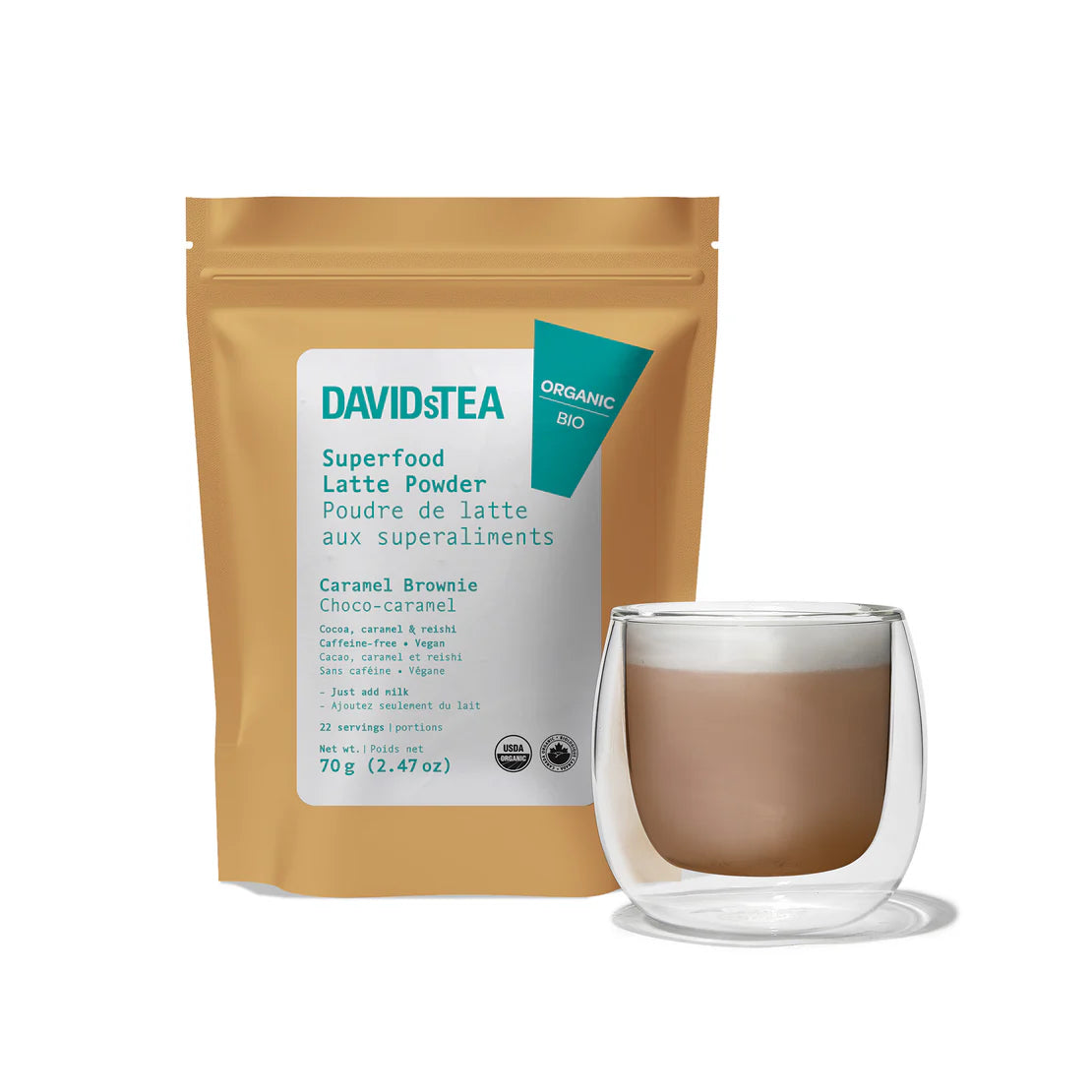 DAVIDsTEA Organic Caramel Brownie Superfood Latte Powder 有機焦糖布朗尼超級食物拿鐵粉