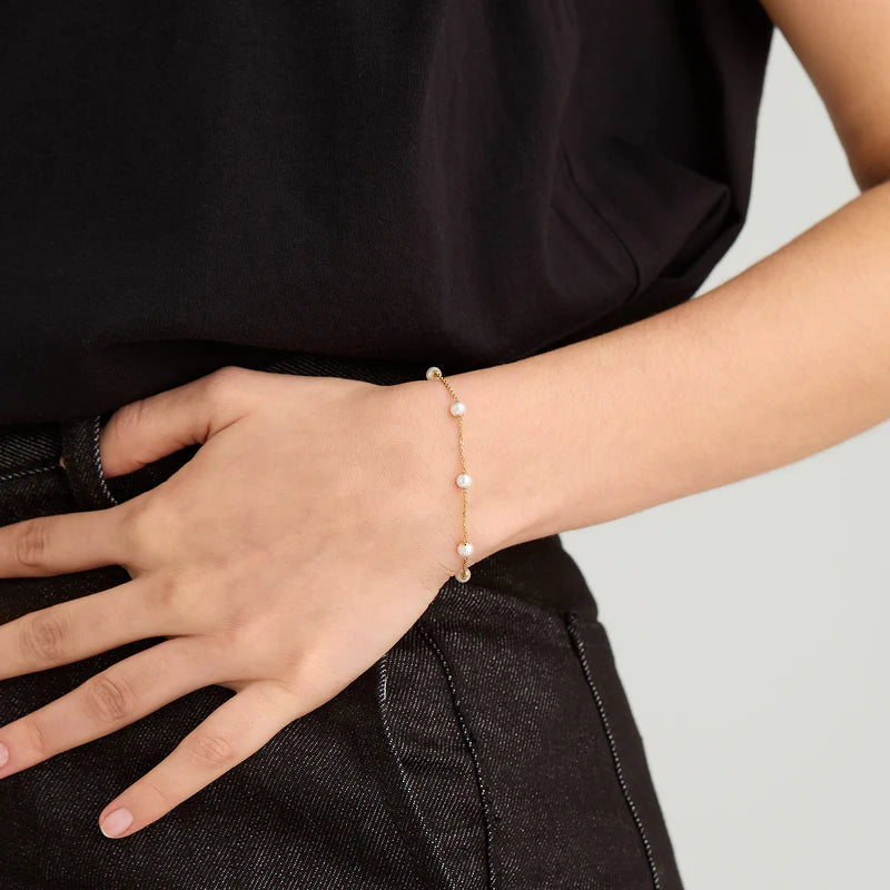 Mejuri Mini Pearl Satellite Bracelet 珍珠手鏈