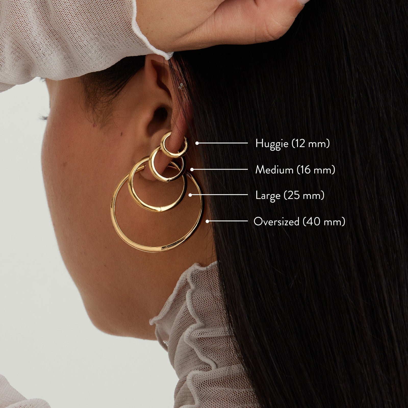 Mejuri 18k Tube Medium Hoops 耳環