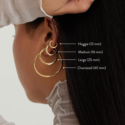 Mejuri 18k Tube Medium Hoops 耳環