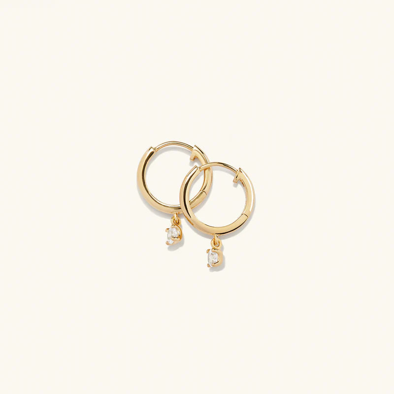 Mejuri Round Topaz Hoops 圓形托帕石圈環耳環