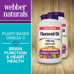 Webber Naturals 有機冷壓亞麻籽油 1000mg (420粒 超值套裝)