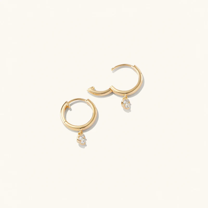 Mejuri Round Topaz Hoops 圓形托帕石圈環耳環