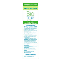 Bausch + Lomb Biotrue Preservative-Free Moisturizing Eye Drops (with Hyaluronic Acid) 30ml (10ml x 3 bottles)