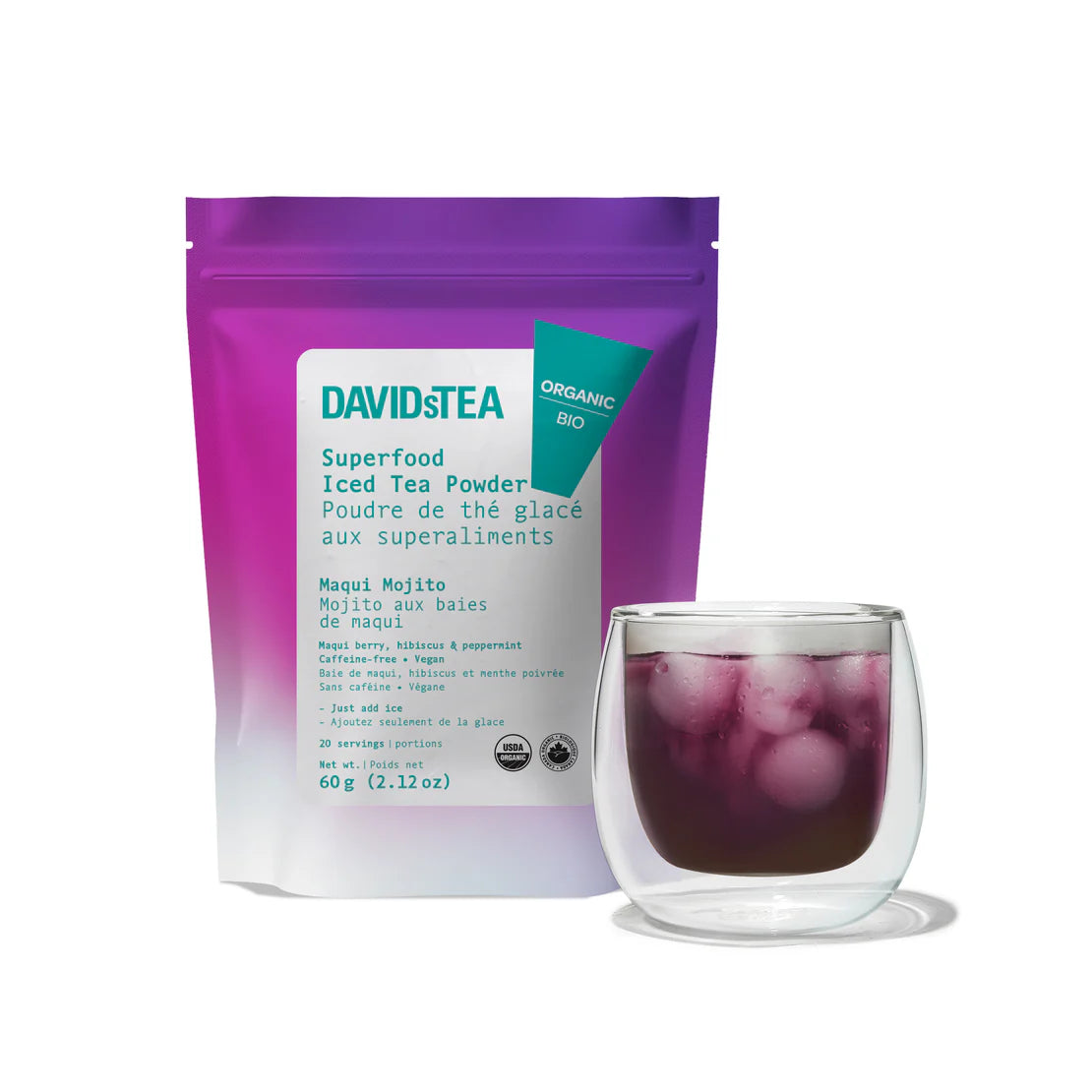 DAVIDsTEA Organic Maqui Mojito Superfood Iced Tea Powder 有機瑪奇薄荷超級食物冰茶粉
