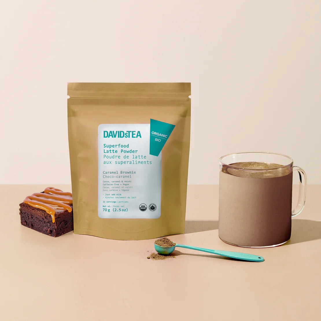 DAVIDsTEA Organic Caramel Brownie Superfood Latte Powder 有機焦糖布朗尼超級食物拿鐵粉