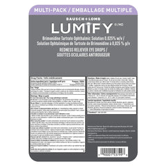 Bausch + Lomb LUMIFY Miracle Eye Drops for Redness (Effective in 1 minute) 15ml (7.5ml x 2 bottles)