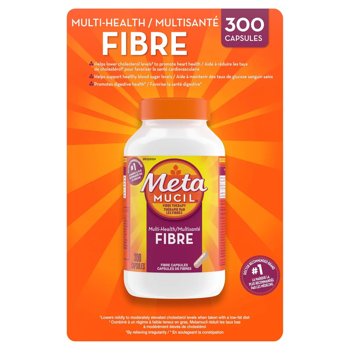 Metamucil 美達施 100% 天然洋車前子纖維膠囊 (300粒)