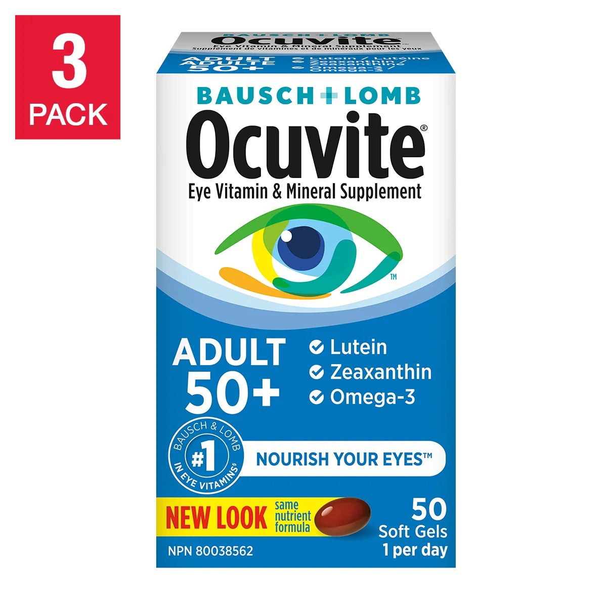 Bausch + Lomb (博士倫) Ocuvite 成人 50+ 護眼維他命及礦物質 (150粒 迷你軟膠囊)