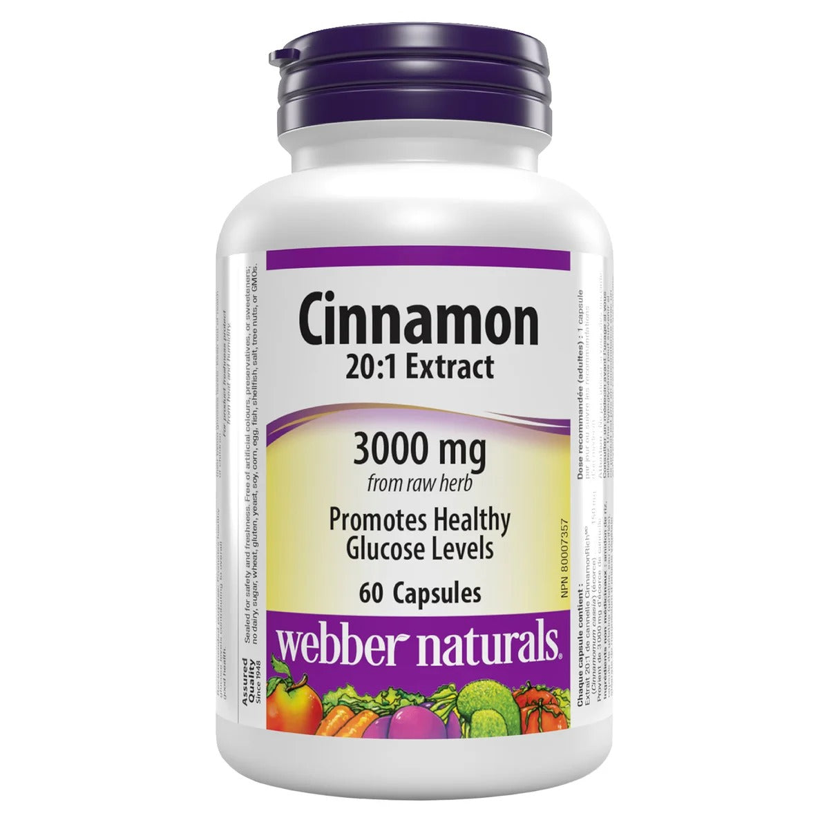 Webber Naturals Extra Strong Cinnamon Extract (Blood Sugar Stabilizing Formula) 120 Capsules (60 Capsules x 2 Bottles)